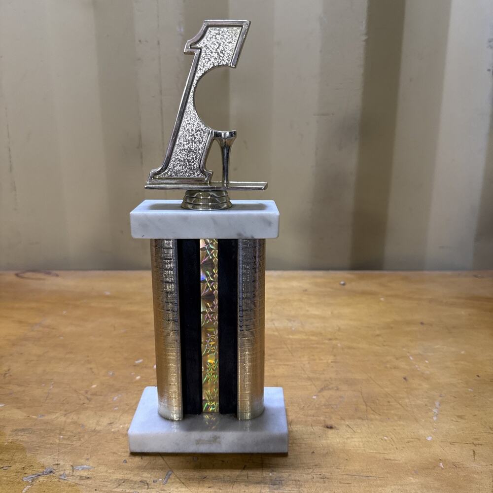 Hole In One Golf Trophy Marble Base 12.5”